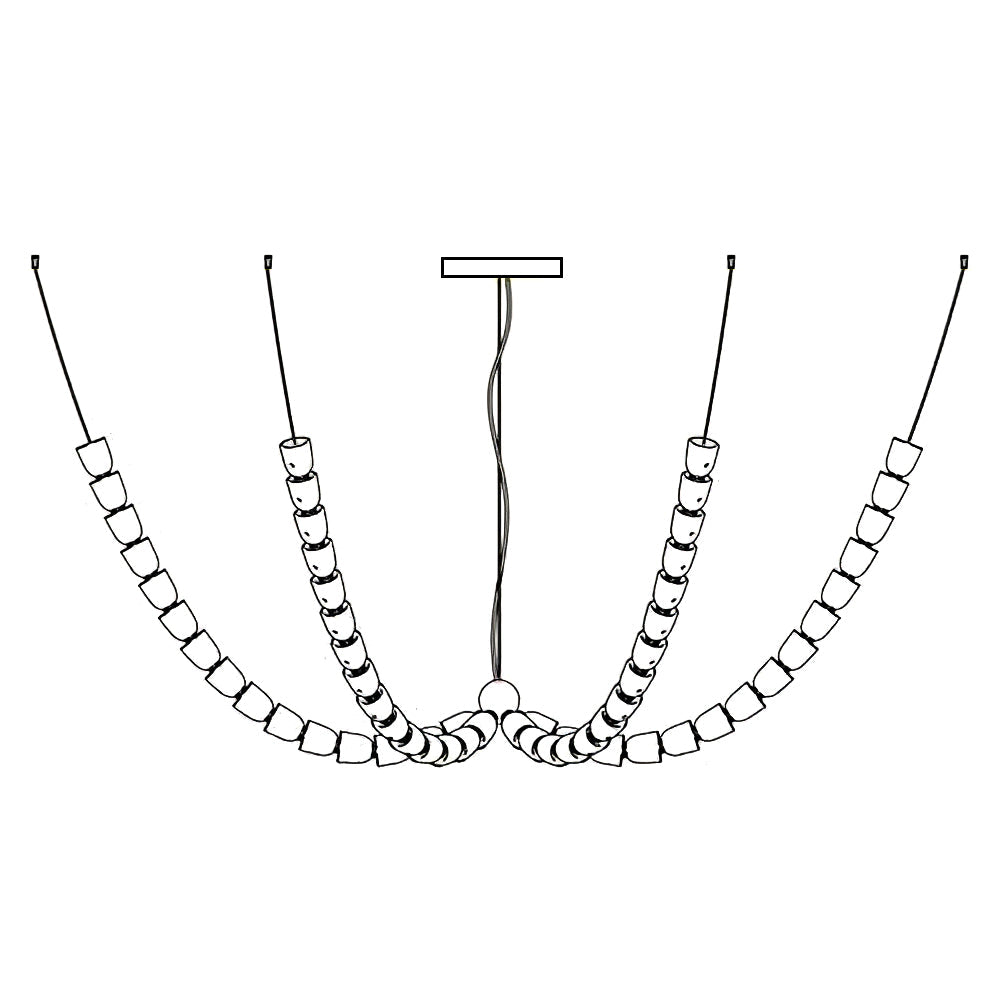 Nexus candelabru din cristal, cromat