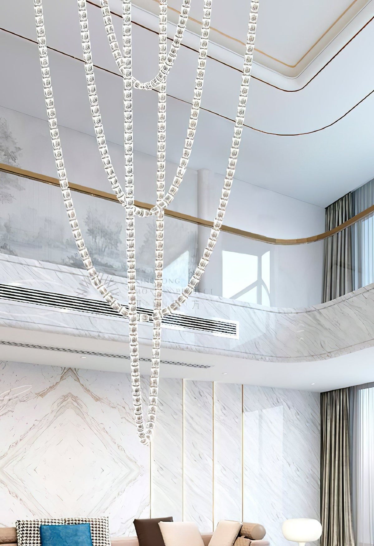 Nexus candelabru din cristal, cromat
