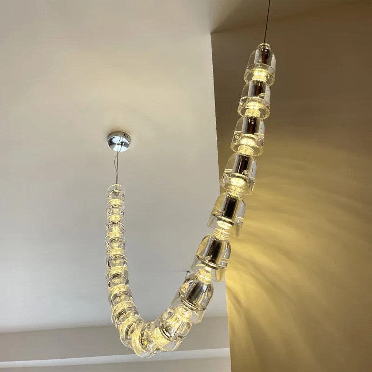 Nexus candelabru din cristal, cromat