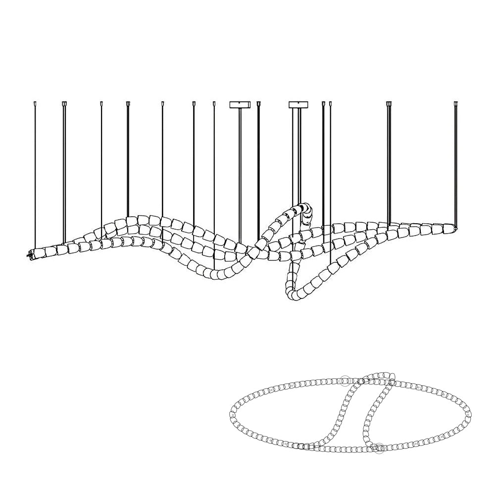 Nexus candelabru din cristal, cromat
