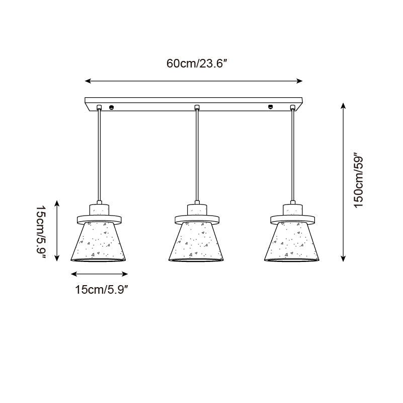 Virela lampă suspendată din travertin și lemn, minimalistă