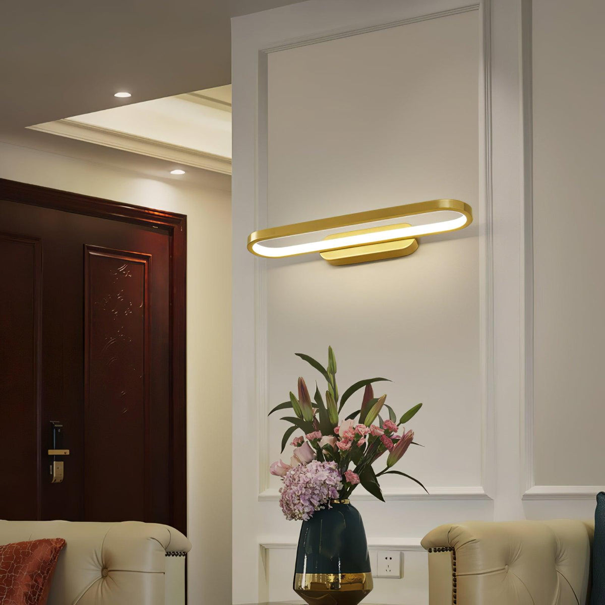 Casaraya aplică de perete din alamă, modernă, minimalistă, LED