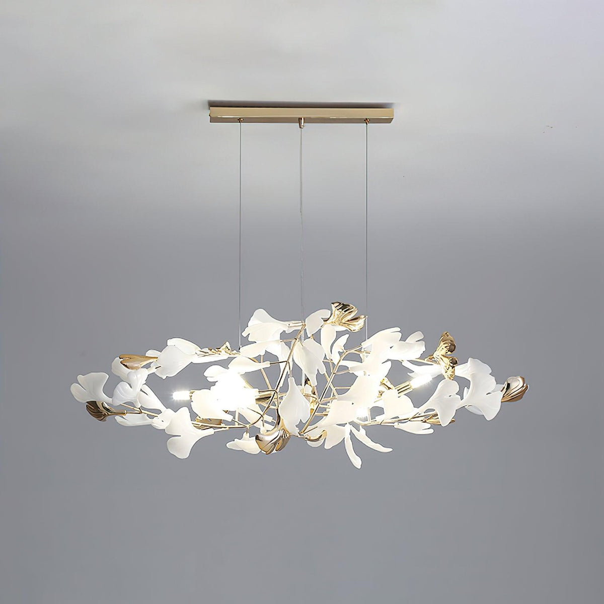 Quiven candelabru Gingko Leaf din ceramică aurie elegant