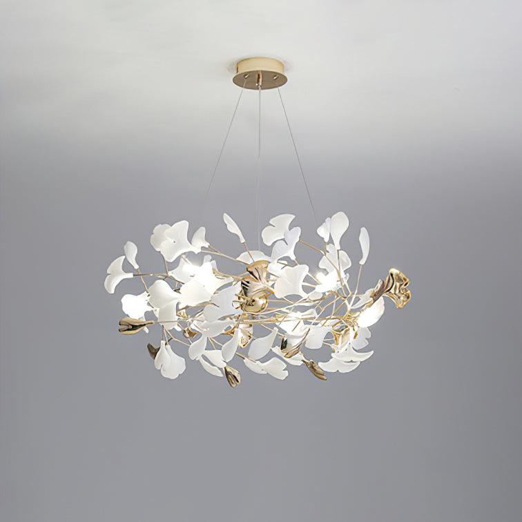 Quiven candelabru Gingko Leaf din ceramică aurie elegant