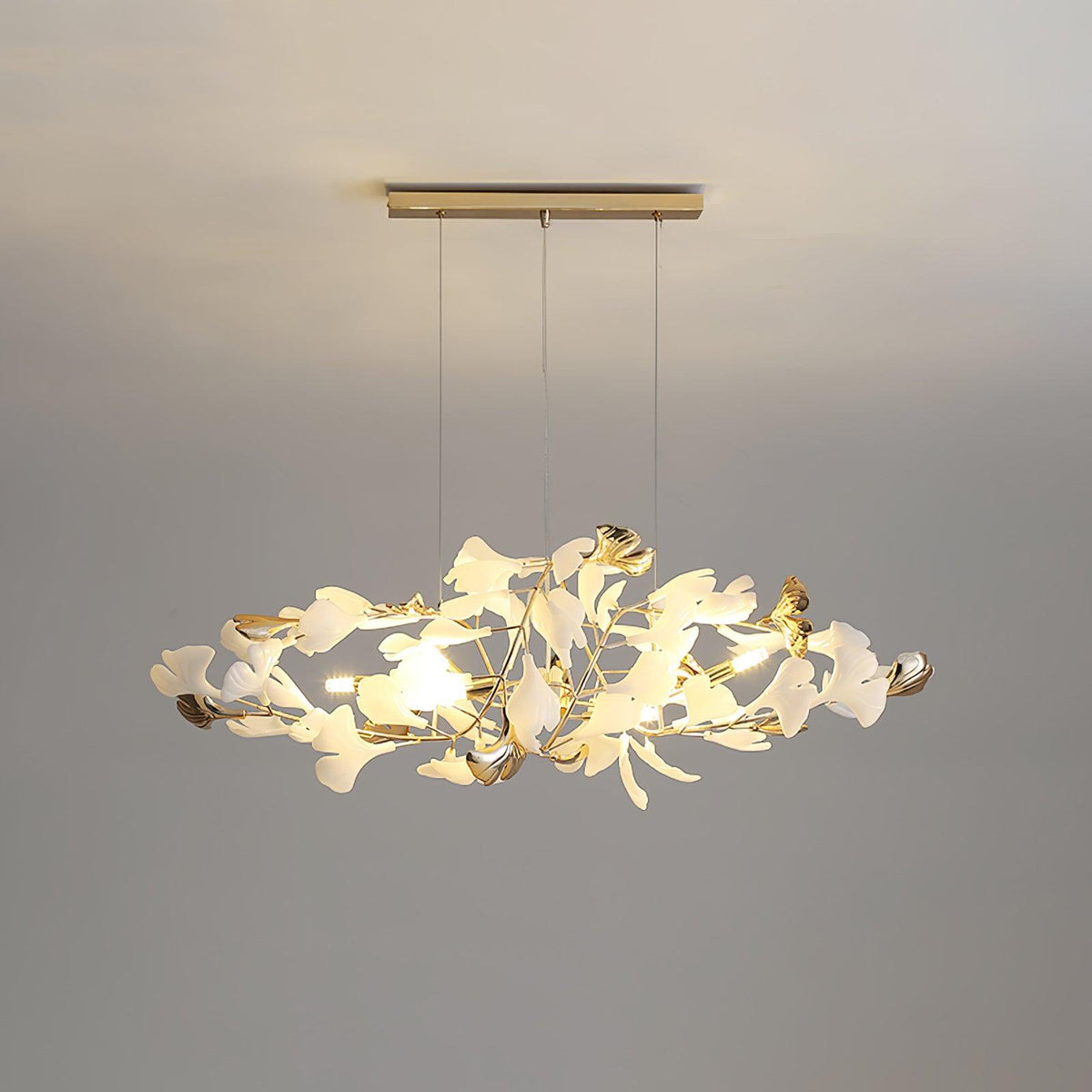 Quiven candelabru Gingko Leaf din ceramică aurie elegant