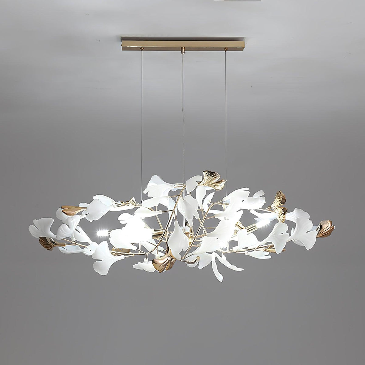Quiven candelabru Gingko Leaf din ceramică aurie elegant