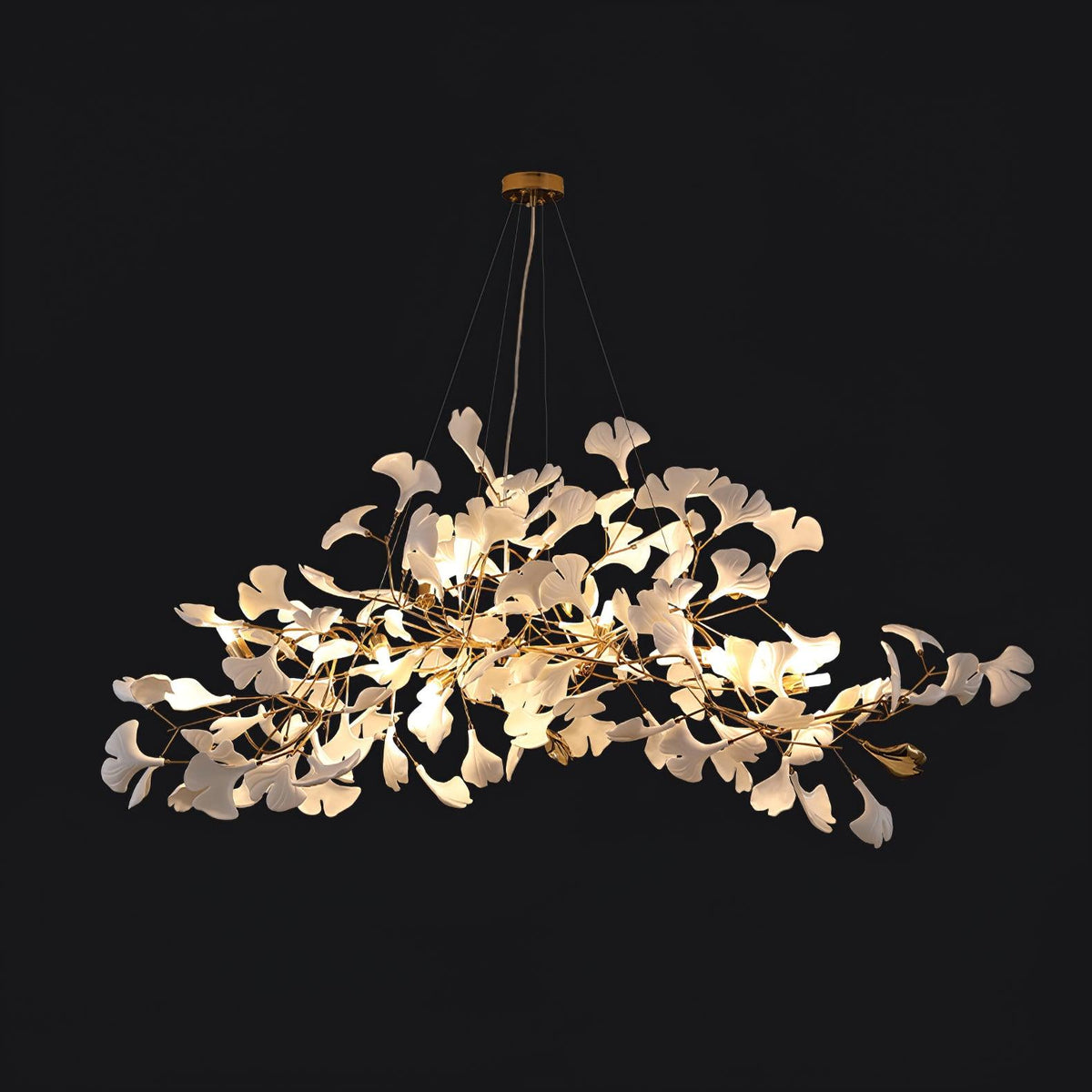 Oriiselle candelabru Ceramic Gingko petală auriu