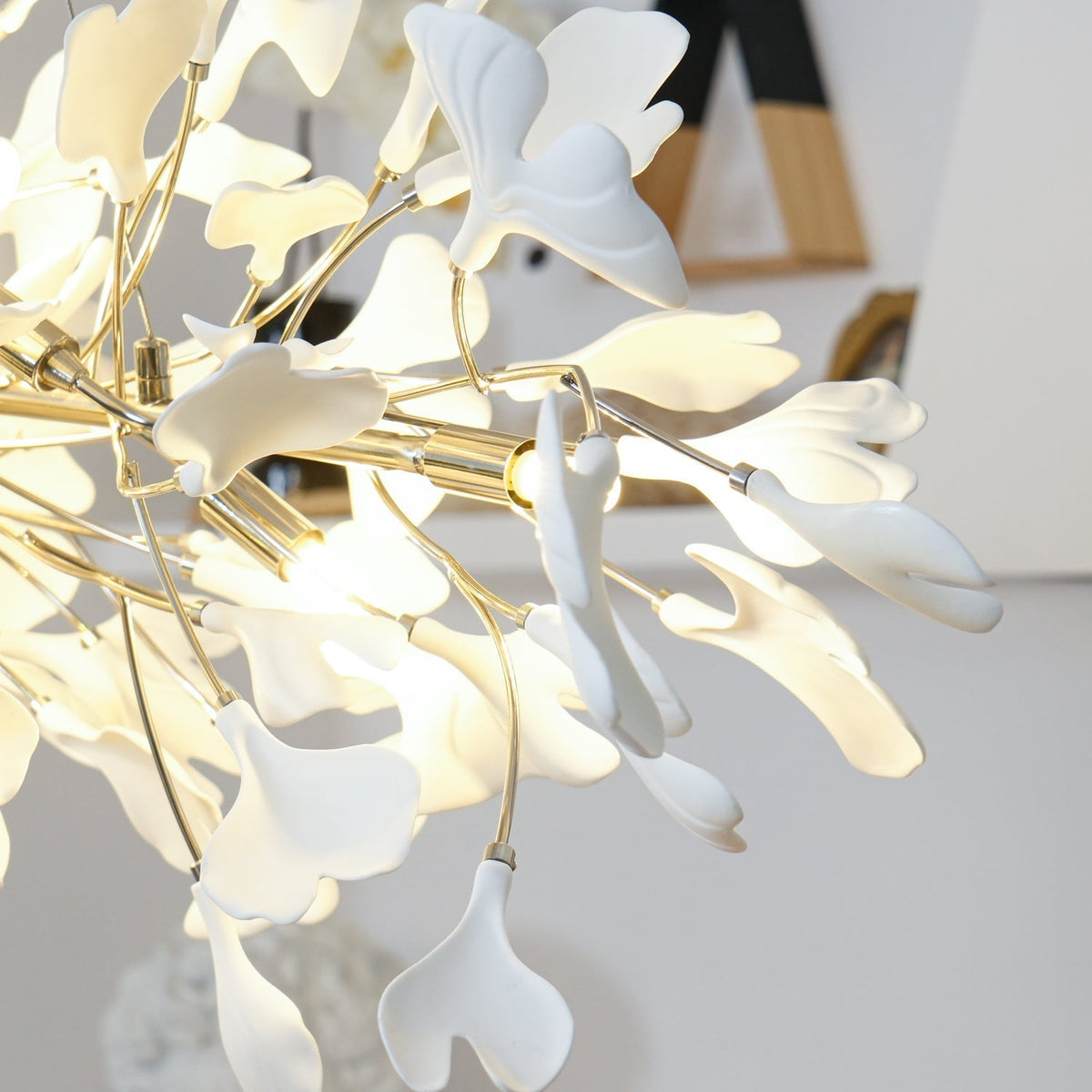 Oriiselle candelabru Ceramic Gingko petală auriu