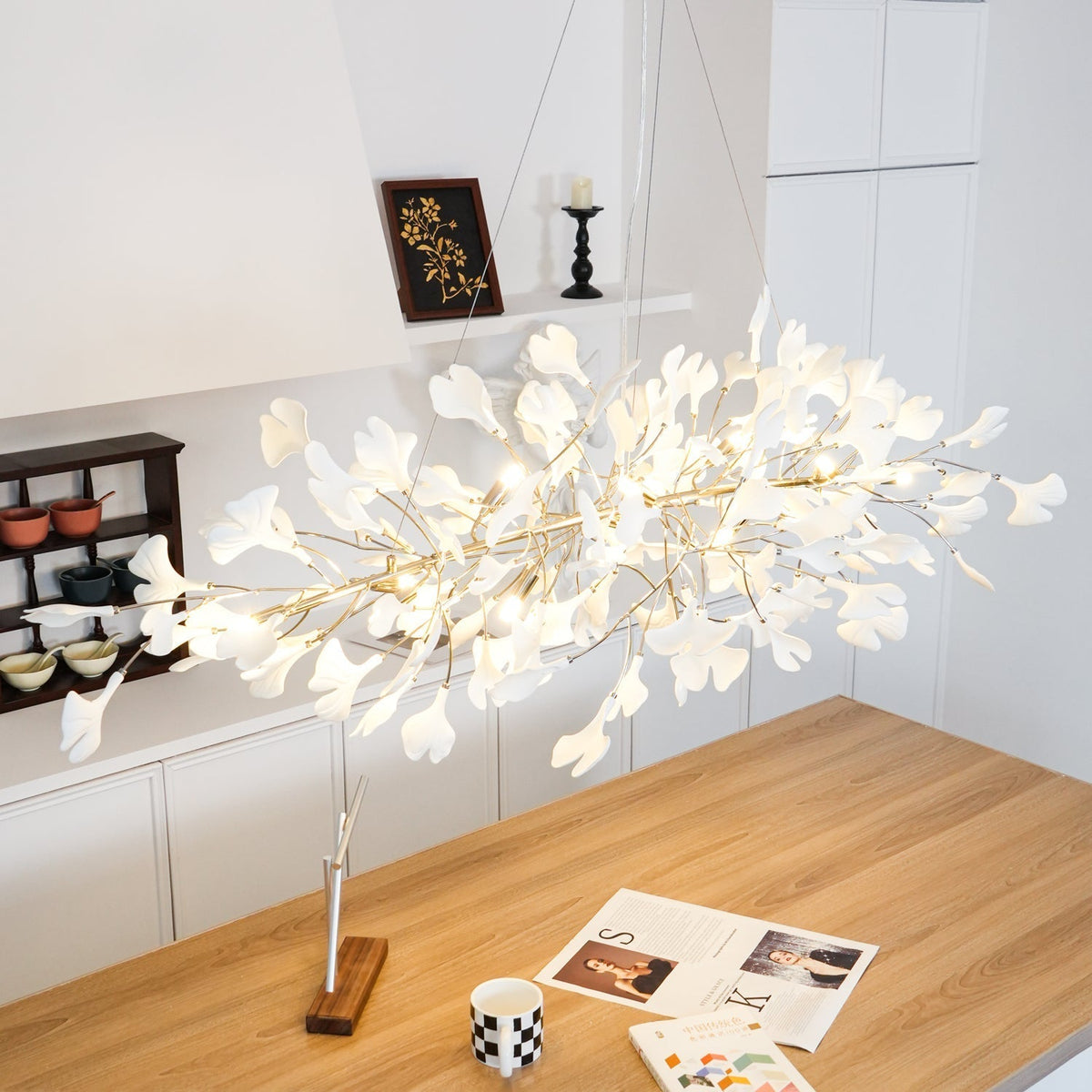 Oriiselle candelabru Ceramic Gingko petală auriu