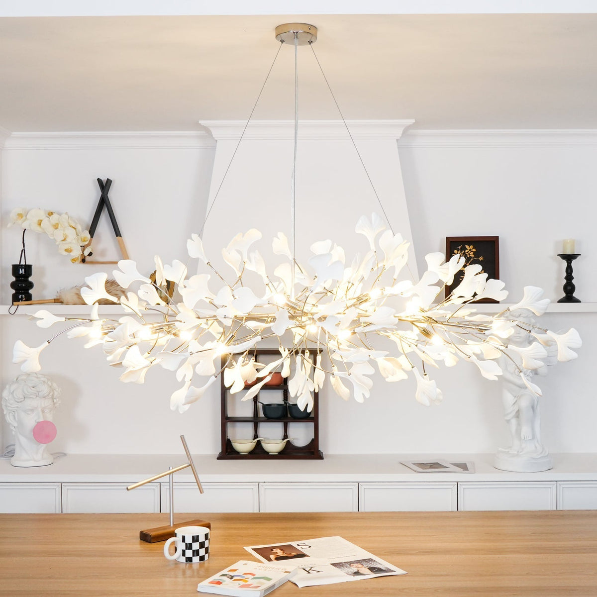 Oriiselle candelabru Ceramic Gingko petală auriu