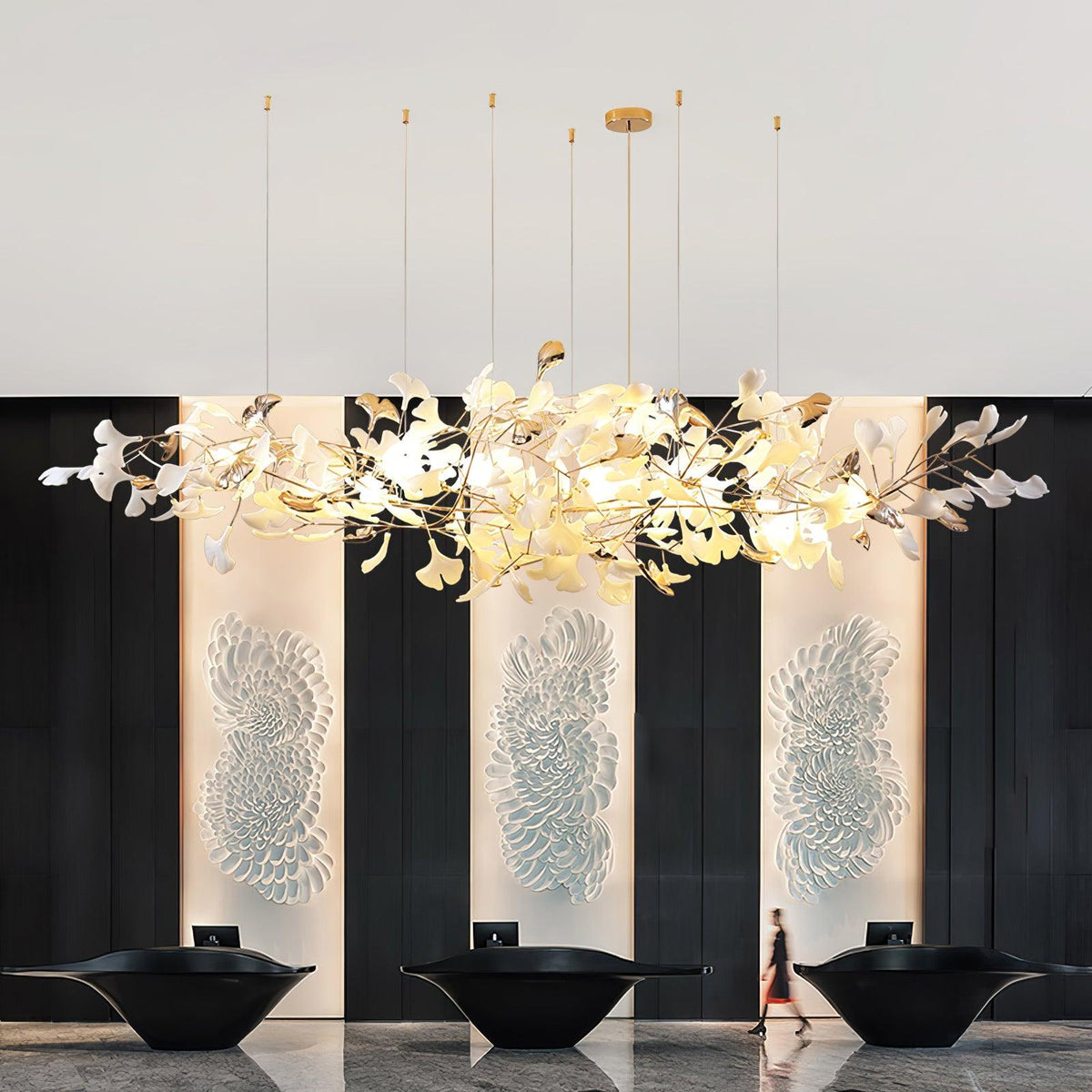 Sovell candelabru Postmodern de lux Ginkgo Cloud Ceramics