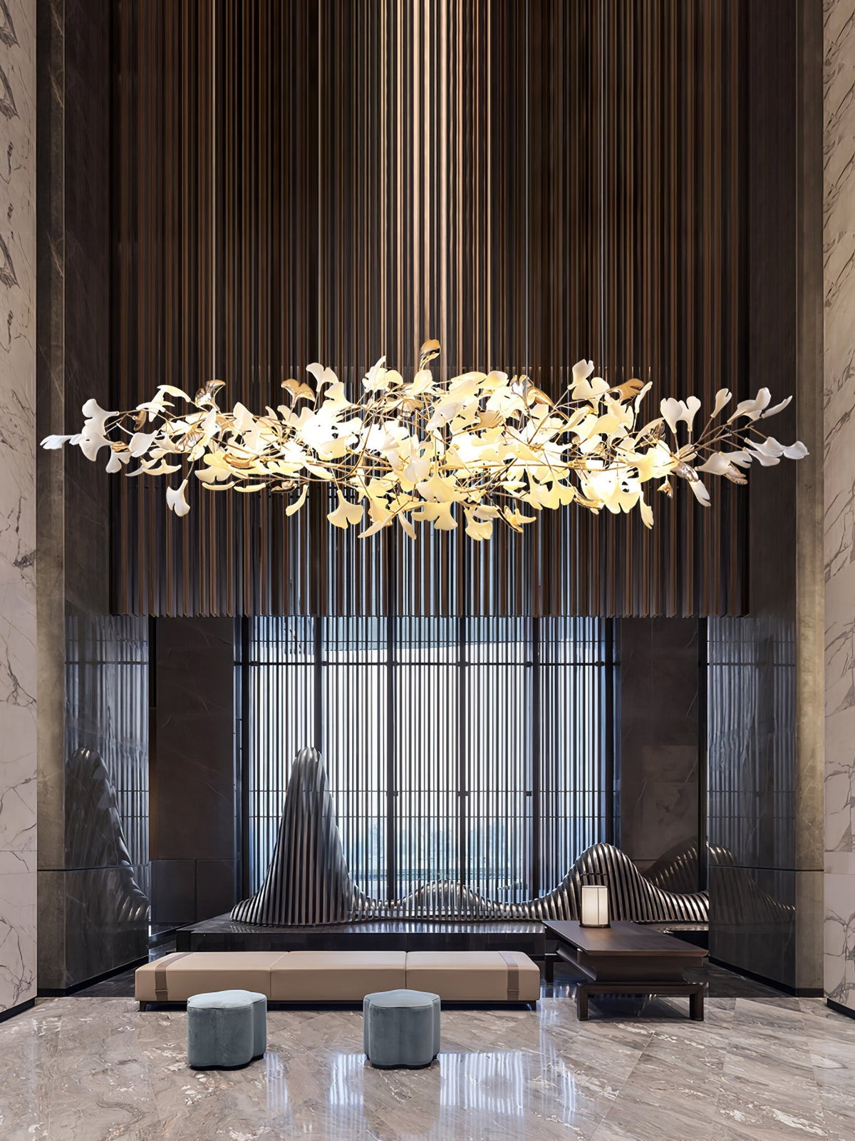Sovell candelabru Postmodern de lux Ginkgo Cloud Ceramics
