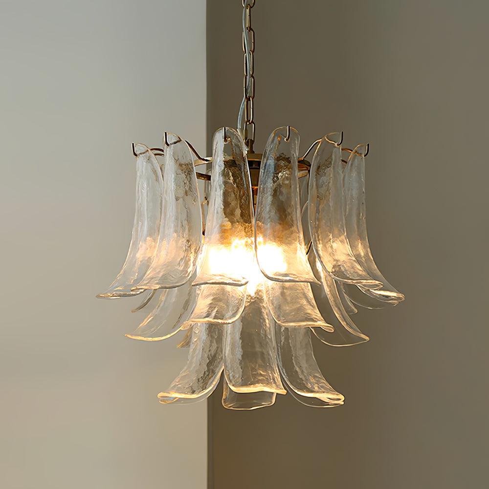 Elvess candelabru din sticlă Murano Frunze Aurii