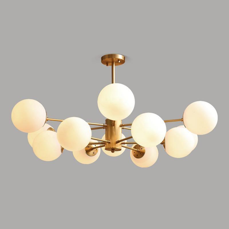 Eshlen candelabru din alamă și sticlă opal