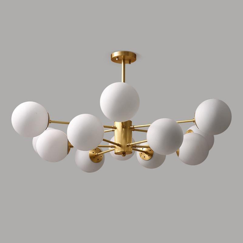 Eshlen candelabru din alamă și sticlă opal