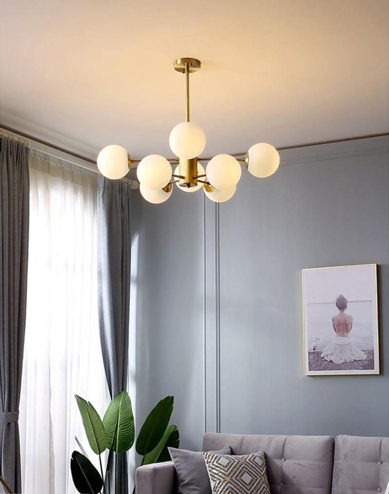 Eshlen candelabru din alamă și sticlă opal
