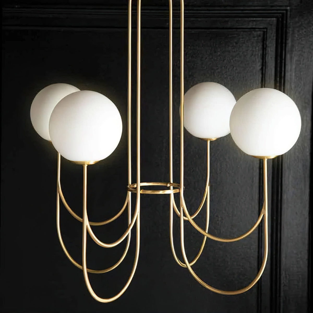 Mjolkuvyi candelabru modern, minimalist din sticlă din metal