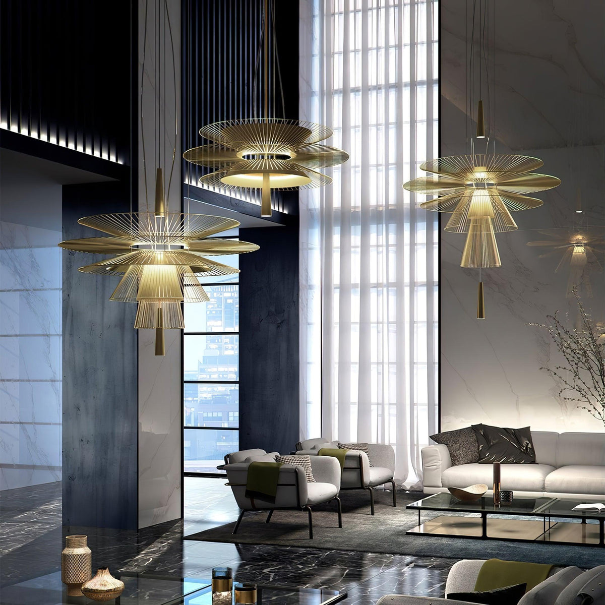 Candelabru Sculptural cu Cadru din Sârmă Stratificată, Centru de Atenție modern Bold