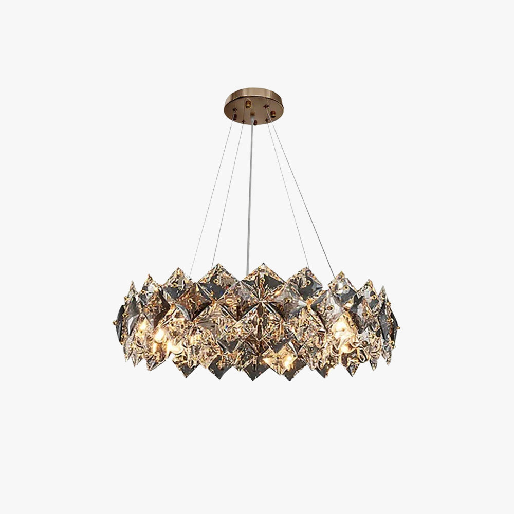 Kristy modern 6-candelabru cu straturi din cristal cu cabluri reglabile