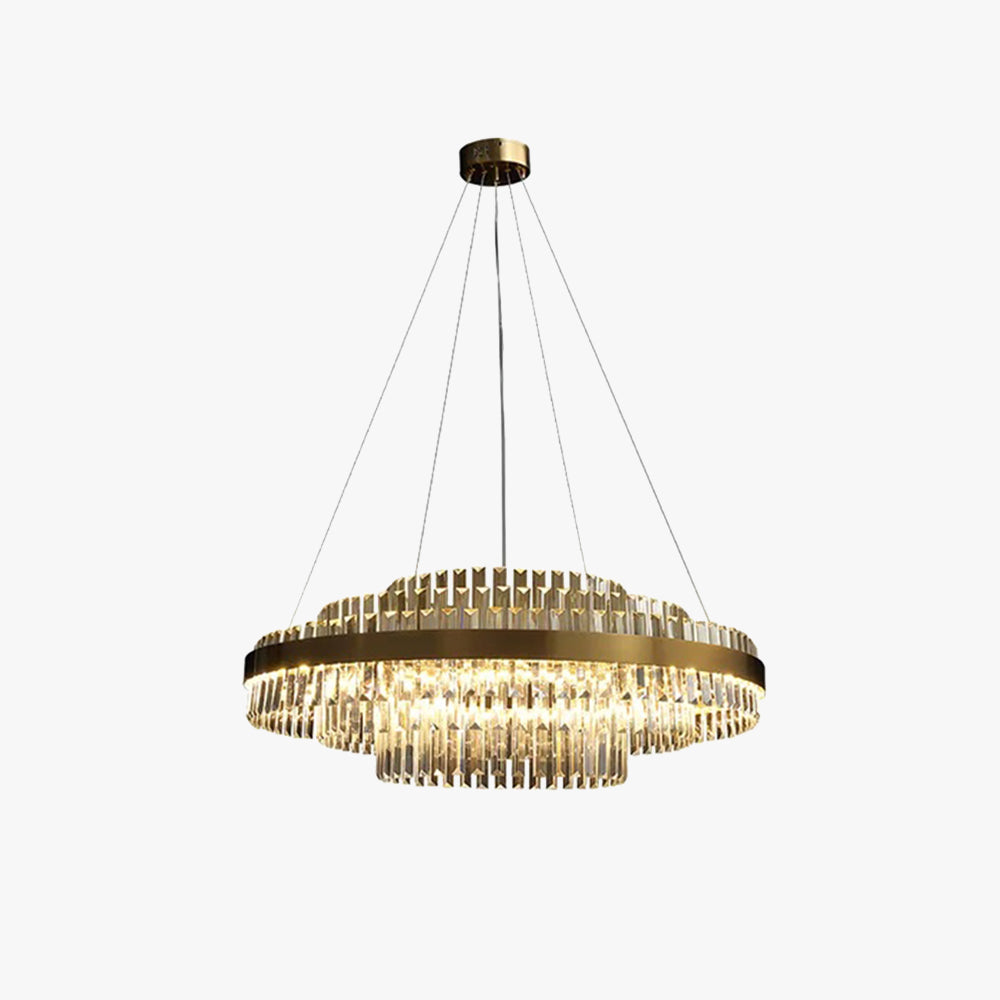 Kristy candelabru modern cu Straturi din cristal LED în alamă pentru living
