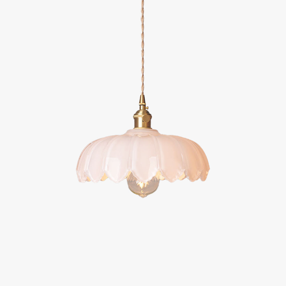 Valentina lampă suspendată retro cu LED din sticlă colorată și metal în formă de floare pentru sufragerie