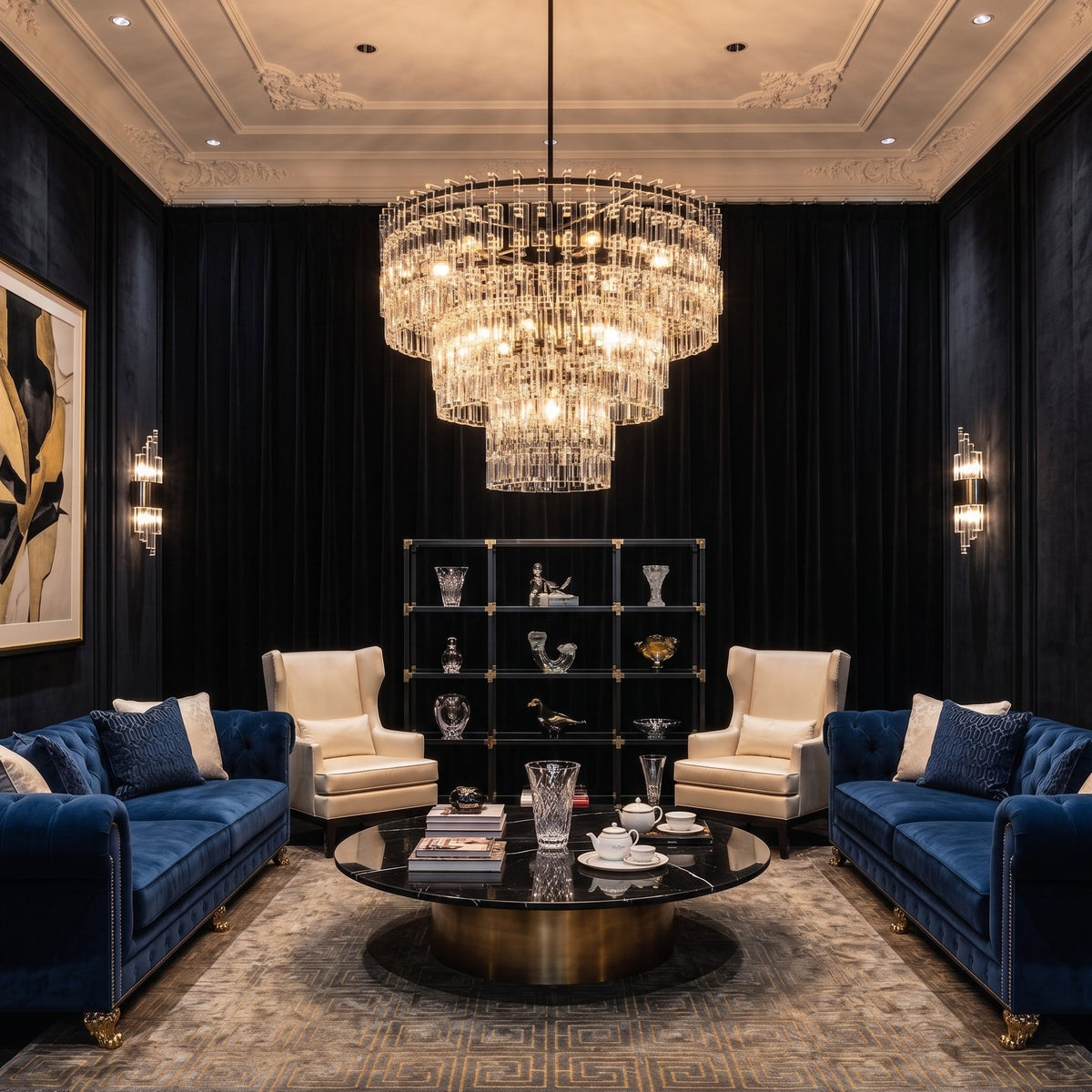 Elyelira candelabru din cristal, geometric