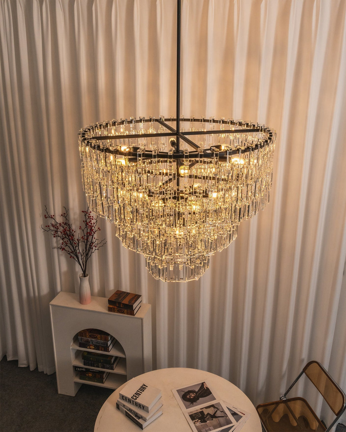 Elyelira candelabru din cristal, geometric