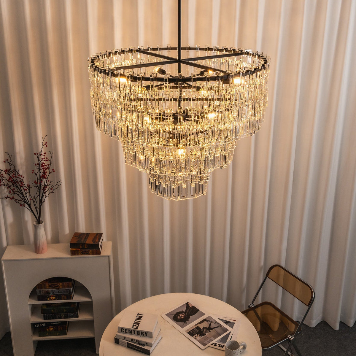 Elyelira candelabru din cristal, geometric