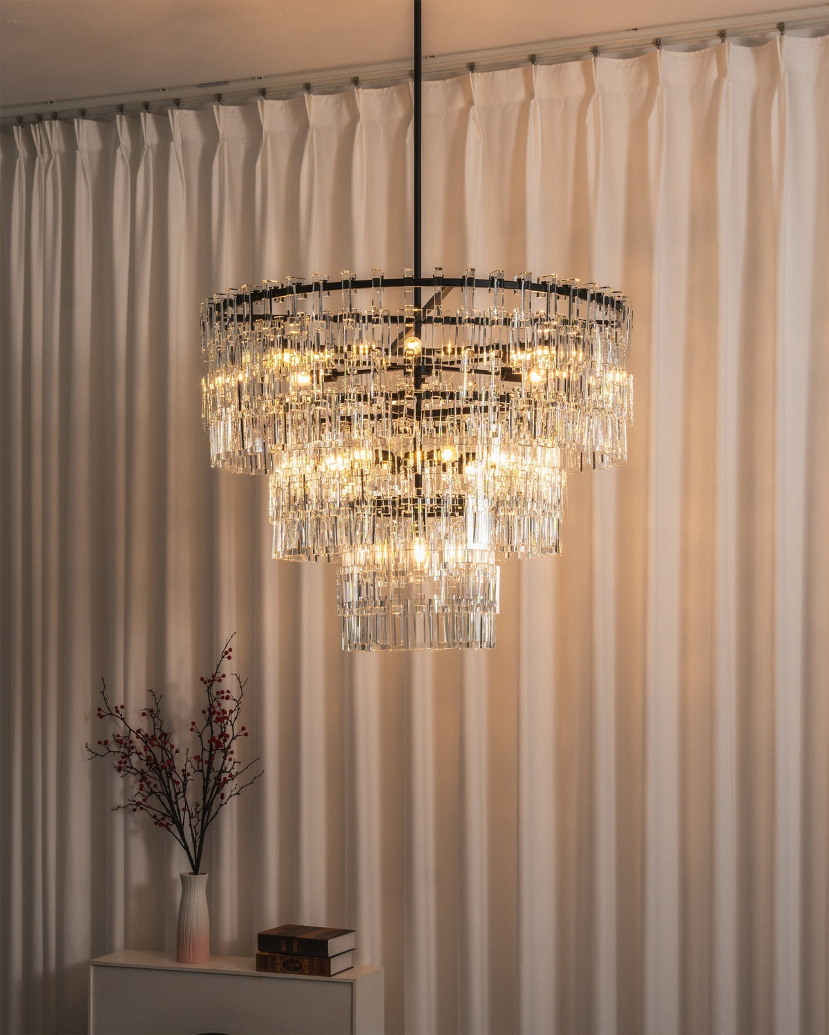 Elyelira candelabru din cristal, geometric