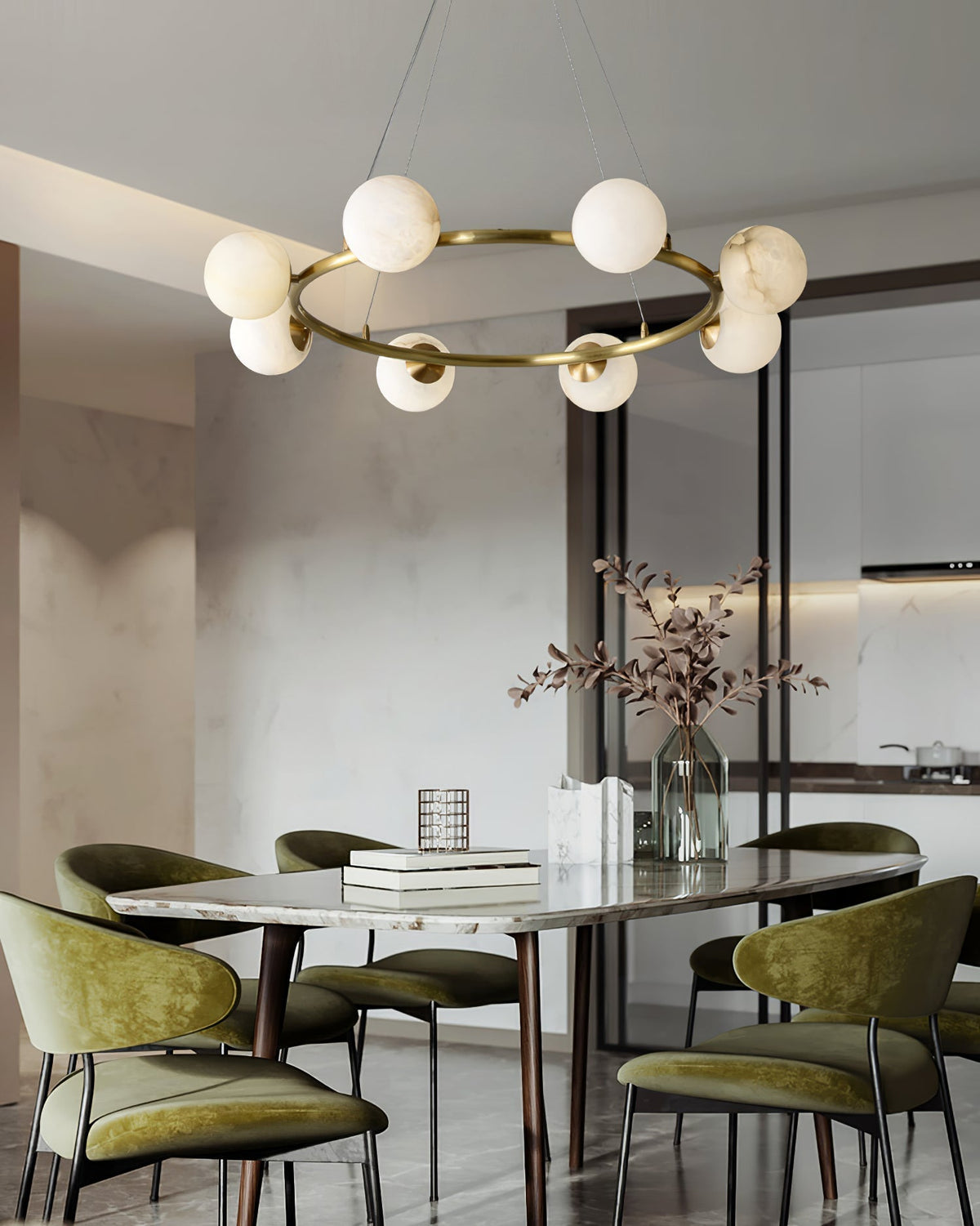 Helix candelabru din alabastru glob