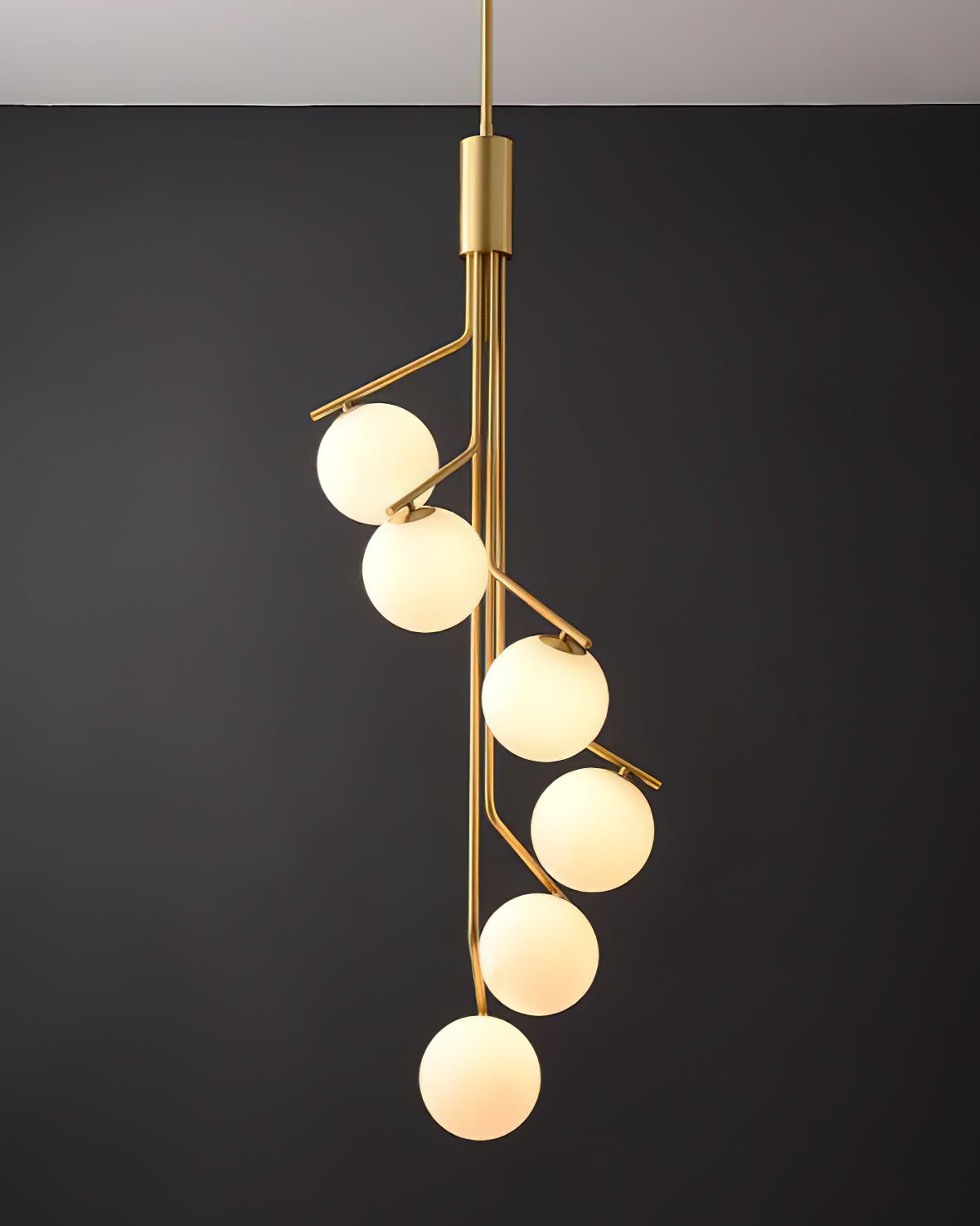 Solivine candelabru auriu, cu ramuri, cu glob, LED