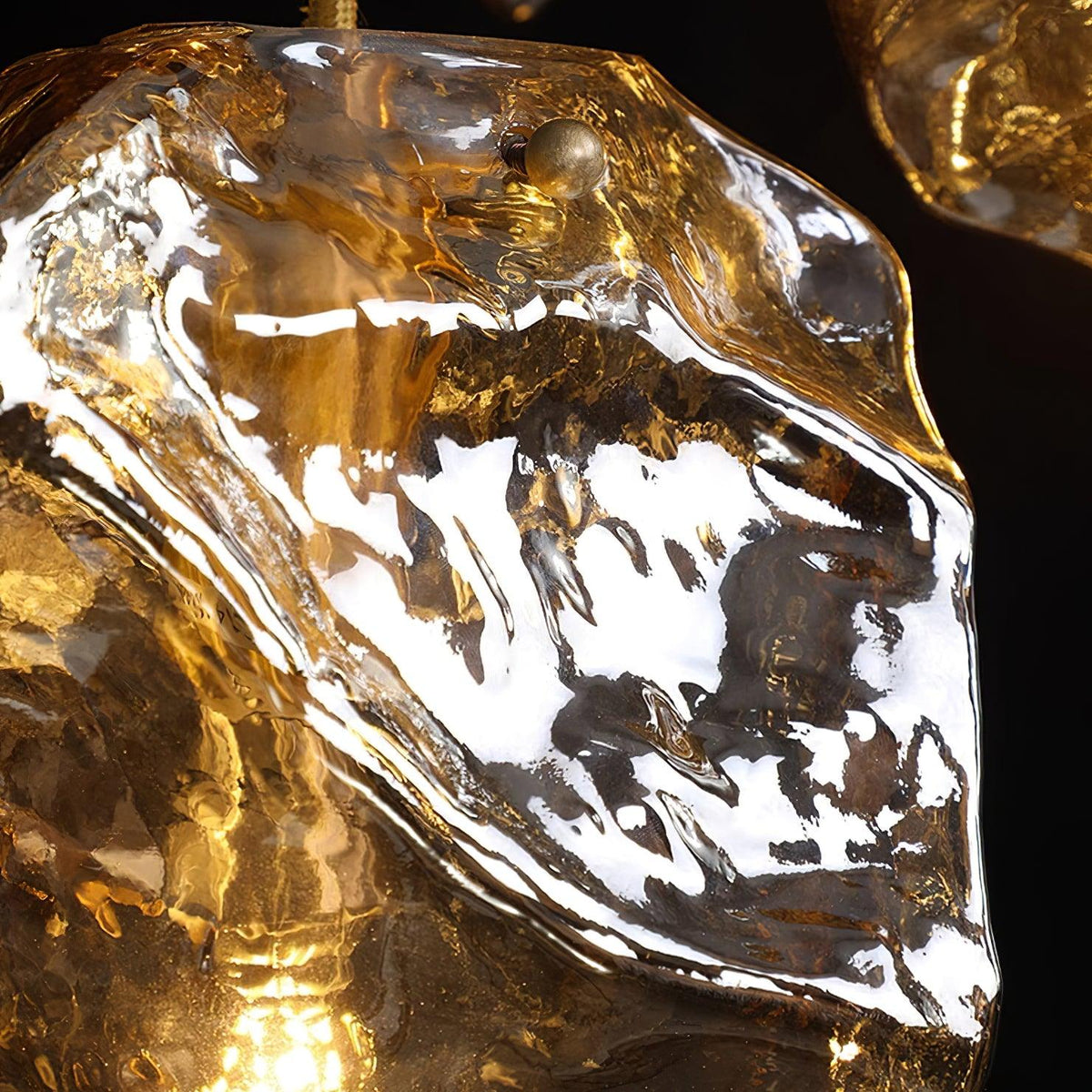 Ice lampă suspendată din sticlă și alamă