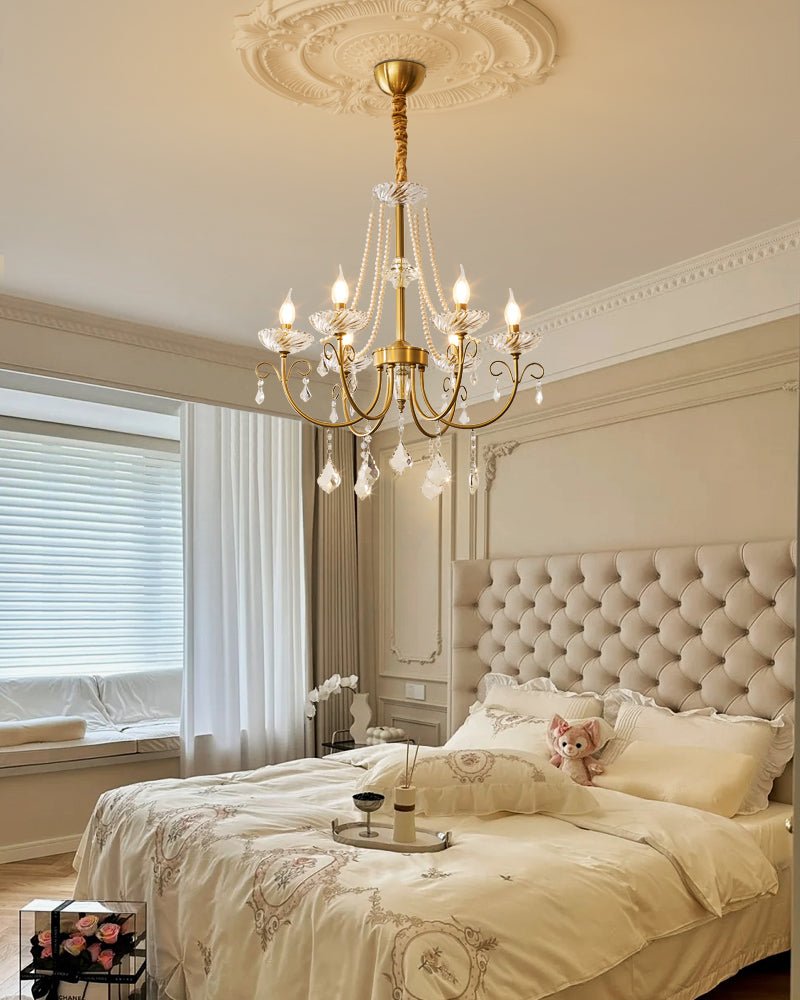 Elyisian candelabru din cristal, elegant, clasic, cu aspect perlat