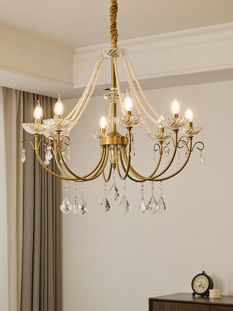 Elyisian candelabru din cristal, elegant, clasic, cu aspect perlat