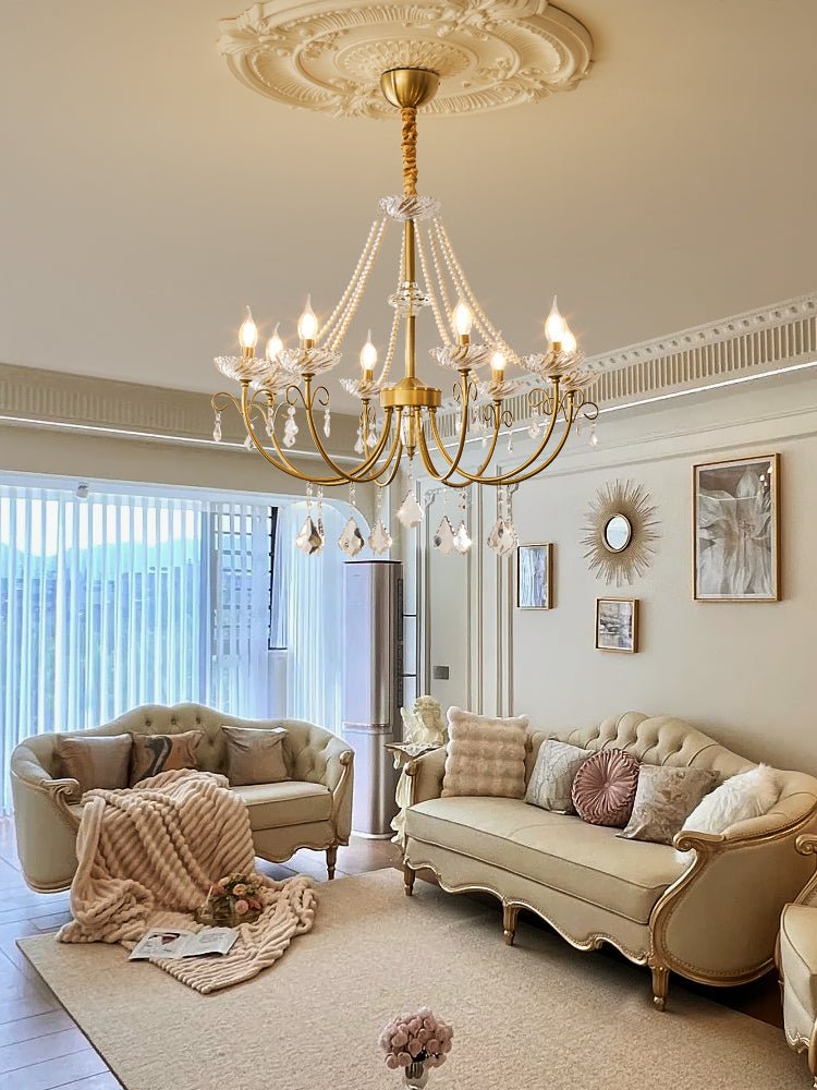 Elyisian candelabru din cristal, elegant, clasic, cu aspect perlat