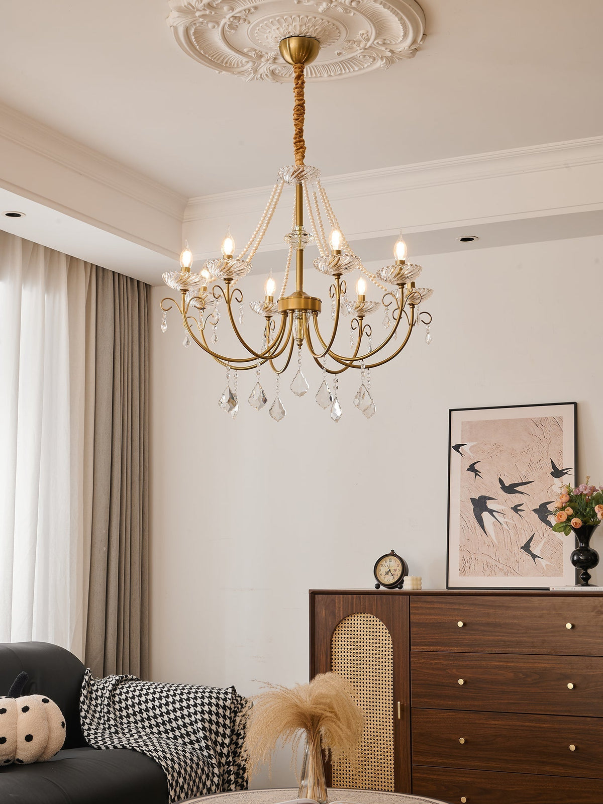 Elyisian candelabru din cristal, elegant, clasic, cu aspect perlat