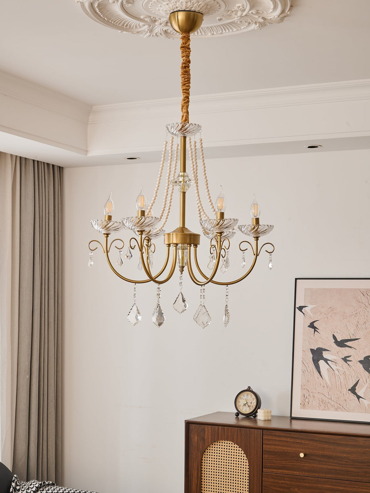 Elyisian candelabru din cristal, elegant, clasic, cu aspect perlat