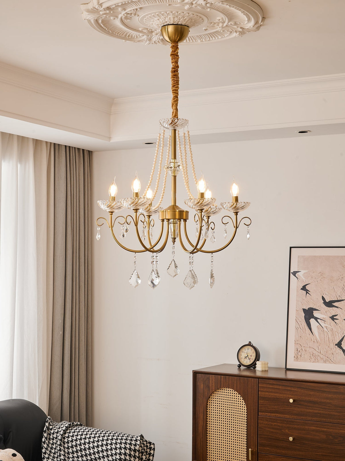 Elyisian candelabru din cristal, elegant, clasic, cu aspect perlat