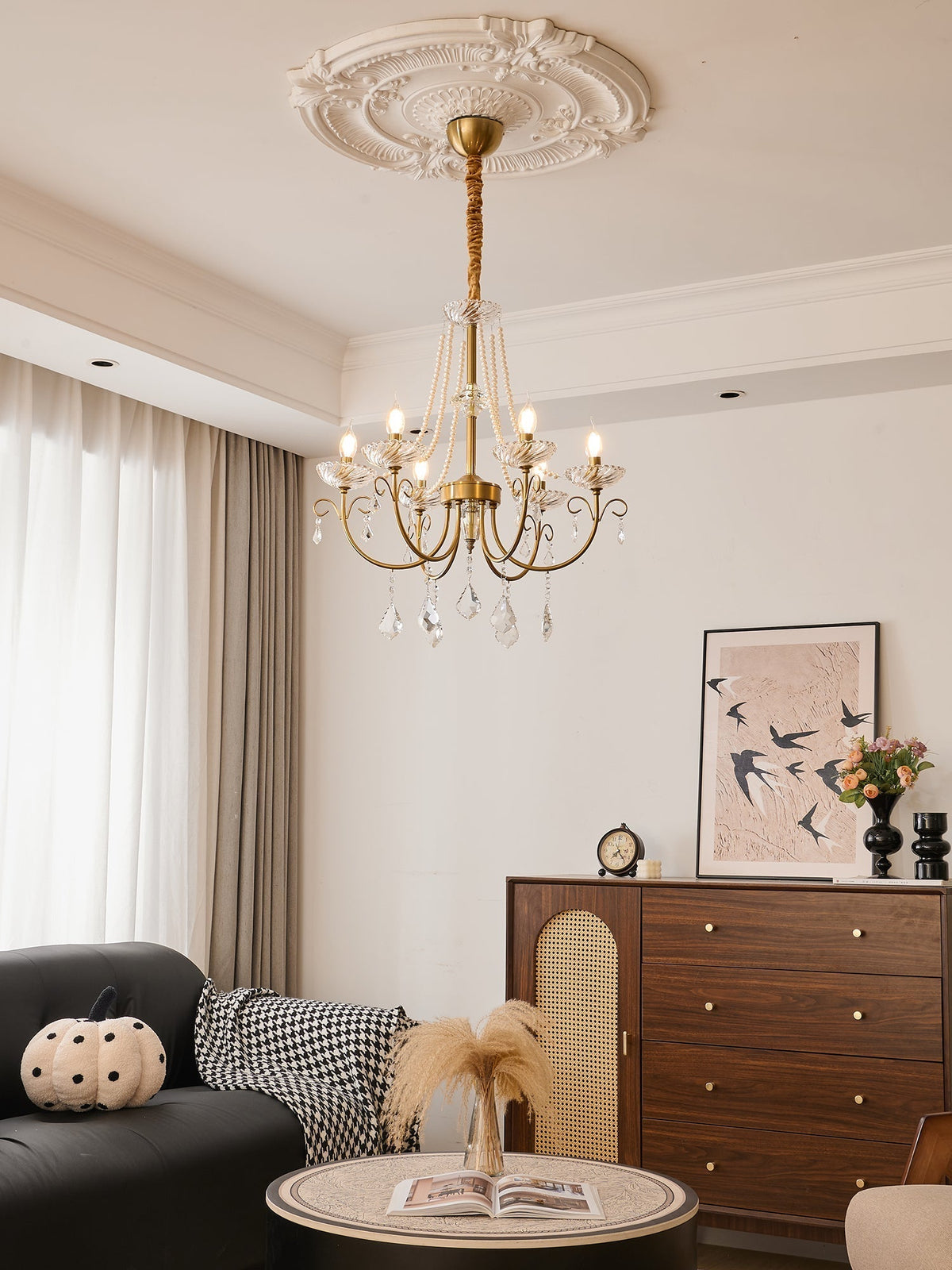 Elyisian candelabru din cristal, elegant, clasic, cu aspect perlat