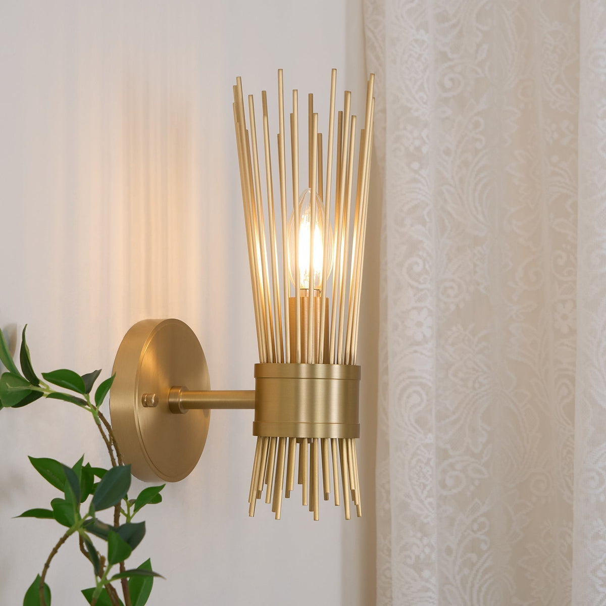 Thresher aplică de perete din alamă, postmodernă, de lux, tip lumânare