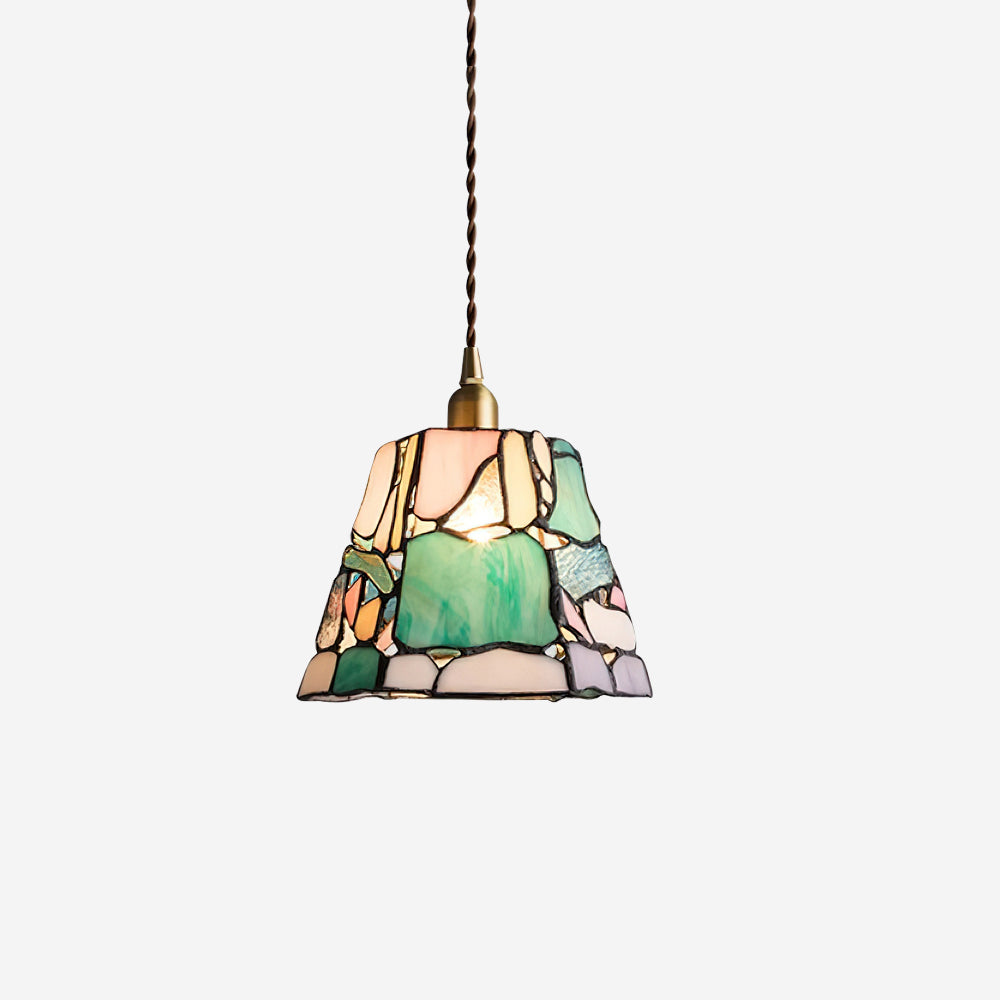 Fira Tiffany-Style lampă suspendată din sticlă colorată