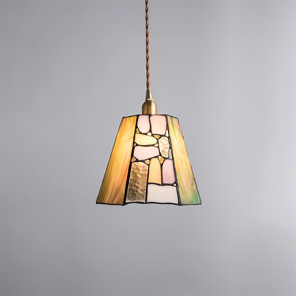 Fira Tiffany-Style lampă suspendată din sticlă colorată
