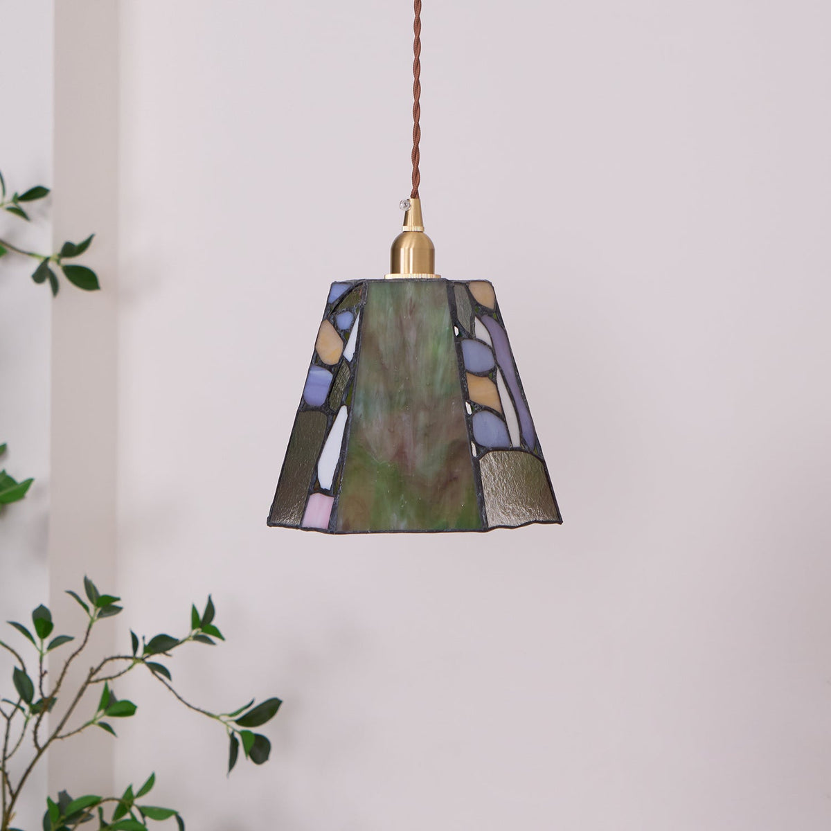 Fira Tiffany-Style lampă suspendată din sticlă colorată