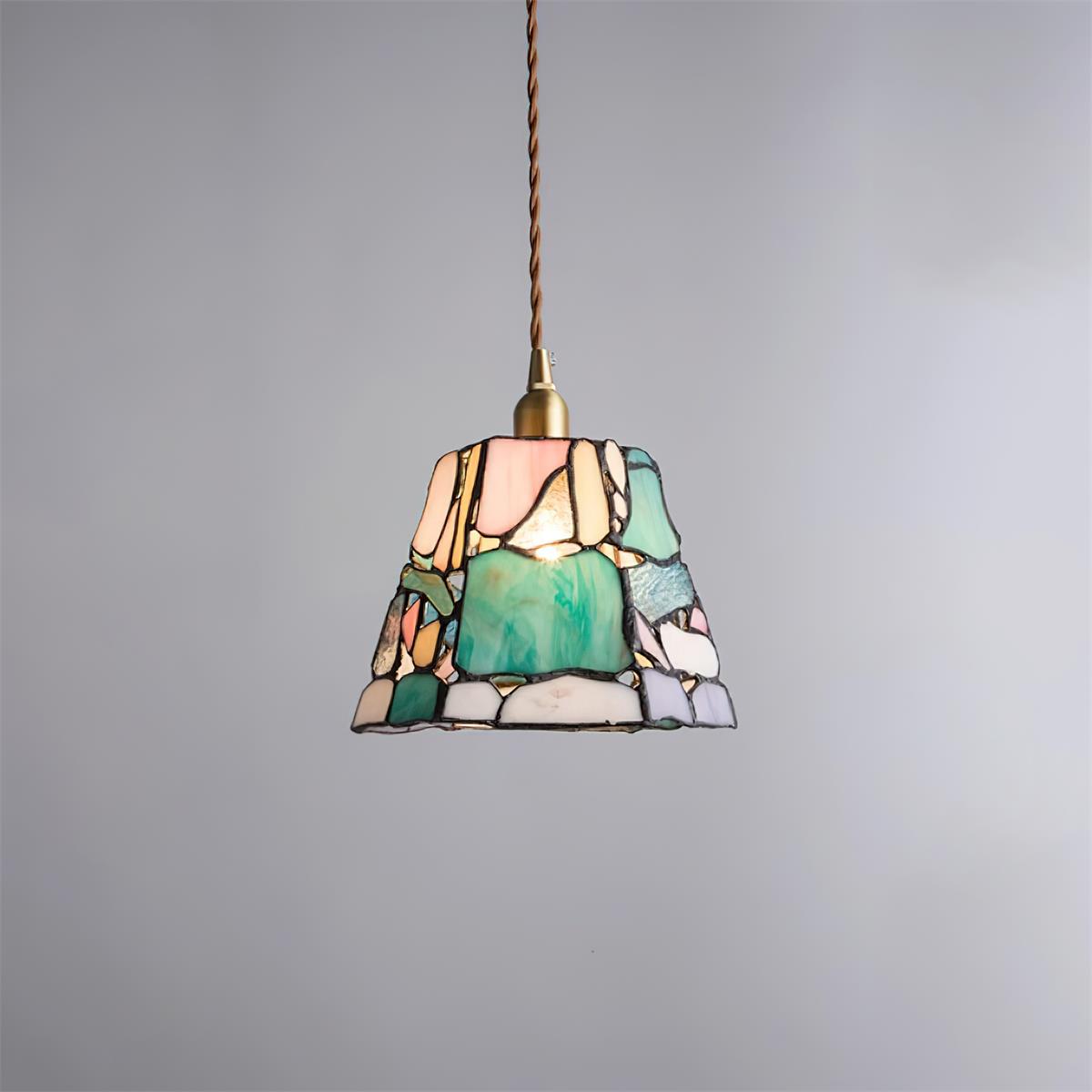 Fira Tiffany-Style lampă suspendată din sticlă colorată