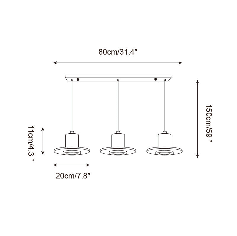 Seralielle travertin lampă suspendată Formă pălărie plată