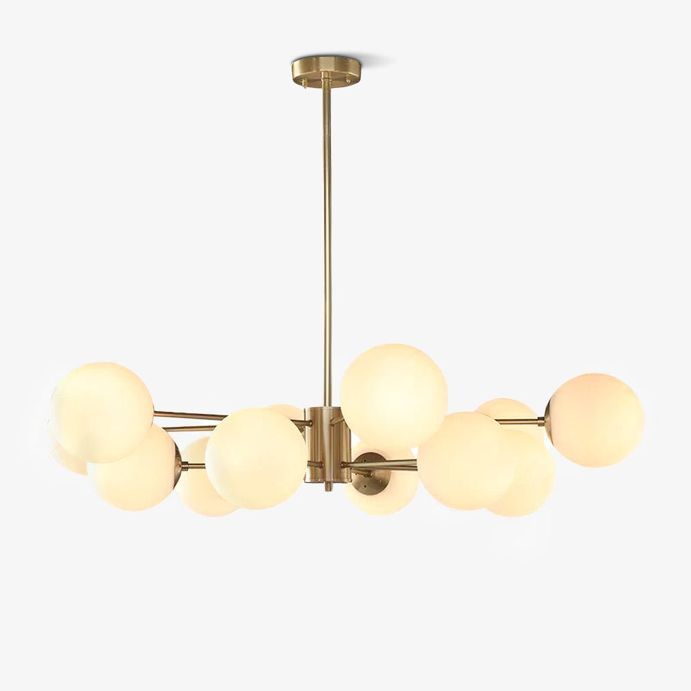 Eshlen candelabru din alamă și sticlă opal