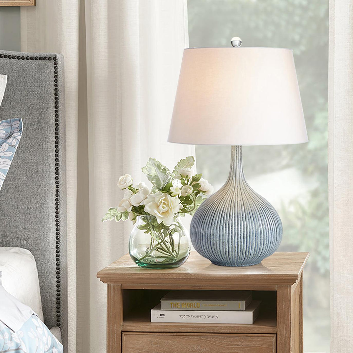 Deyra lampă de masă din ceramică și material textil