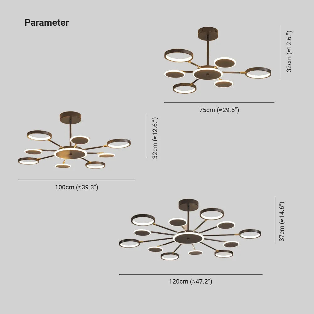 Arisha candelabru modern LED Geometric negru Reglabil