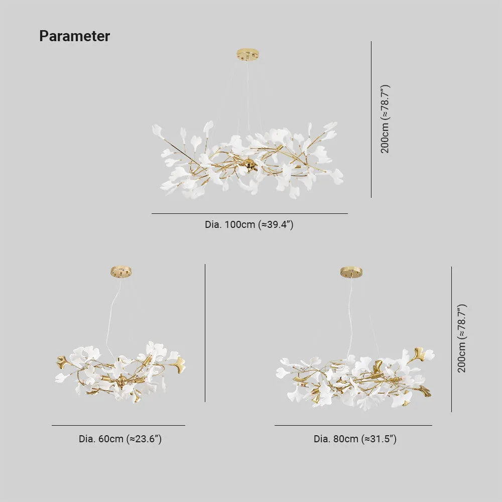 Olivia candelabru de lux Ceramic Mare pentru hol, Gingko leaf, living, pentru foaier