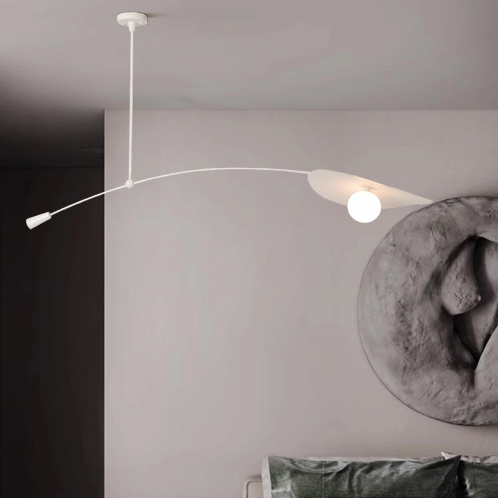 Arisha lampă suspendată minimalistă cu formă de frunză de lotus din metal, negru/auriu